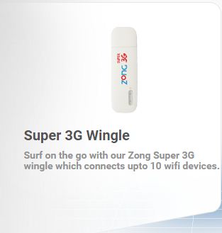 Zong Super 3G Wingle Packages